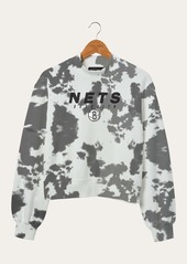 Junk Food Women's NBA Brooklyn Nets Tie Dye Mock Neck Fleece