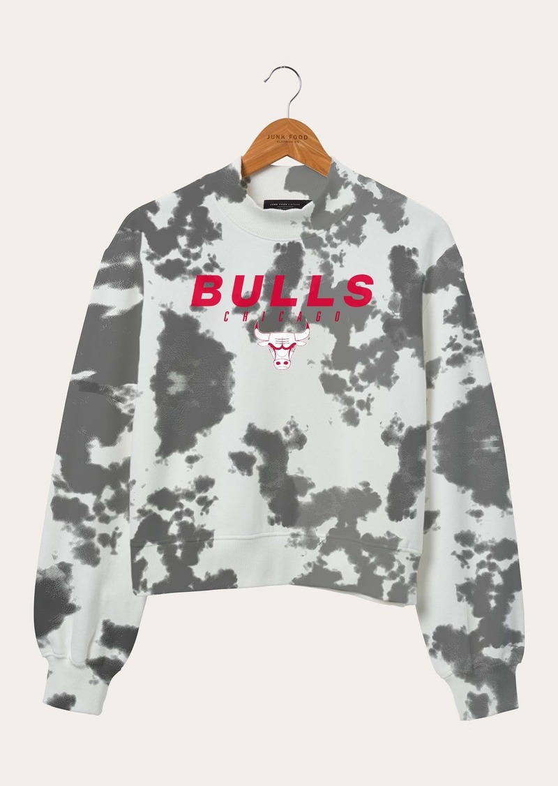 Junk Food Women's NBA Chicago Bulls Tie Dye Mock Neck Fleece