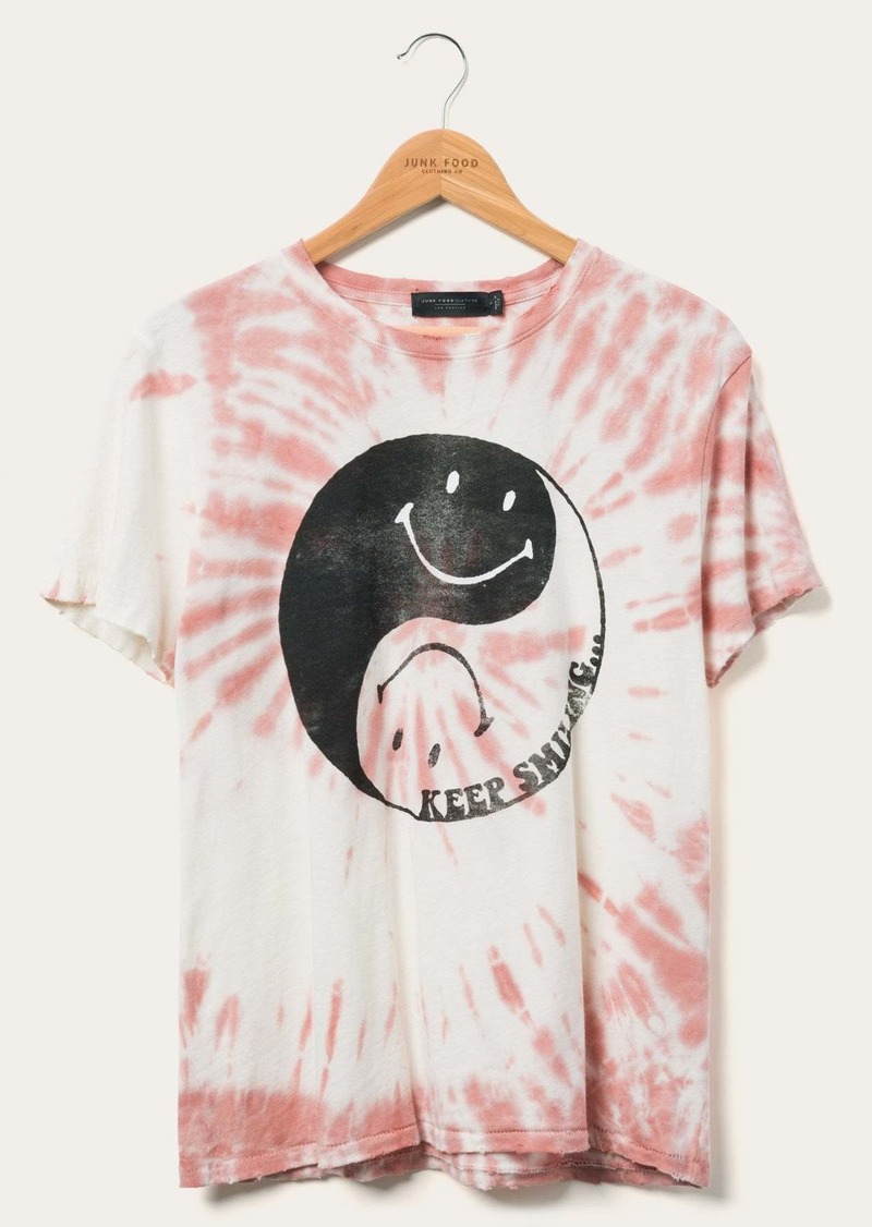 Junk Food Women's Smiley Yin Yang Vintage Tee