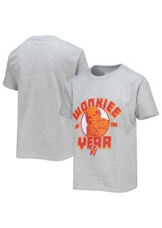 Youth Boys Junk Food Heather Gray Tampa Bay Buccaneers Star Wars Wookie Of The Year T-shirt