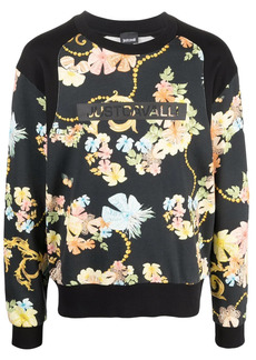 Just Cavalli baroque floral-print logo sweatshirt