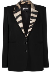 Just Cavalli contrast-lapel fitted blazer