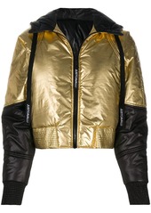 Just Cavalli contrast-panel hooded puffer jacket