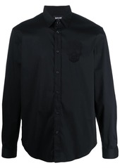 Just Cavalli embroidered skull long-sleeved shirt