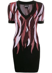 Just Cavalli feather-print knitted dress