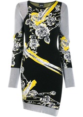 Just Cavalli floral motif knitted dress