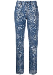 Just Cavalli foil-print slim-fit jeans