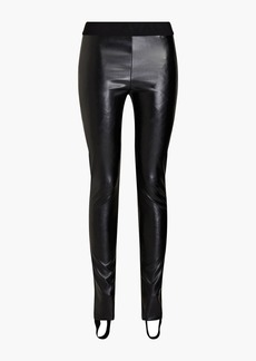 Just Cavalli - Faux leather stirrup leggings - Black - IT 38