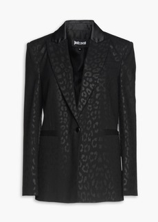Just Cavalli - Leopard-print twill blazer - Black - IT 40