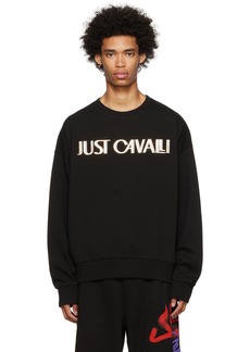 Just Cavalli Black Graphic Sweatshirt
