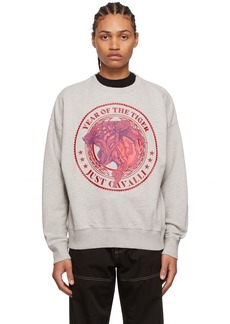 Just Cavalli Grey Cotton Sweatshirt