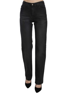 Just Cavalli Washed High Waist Straight blue Pants Women's Jeans