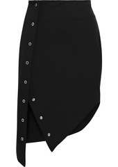 Just Cavalli Woman Asymmetric Snap-detailed Stretch-cady Mini Skirt Black