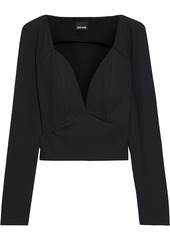 Just Cavalli Woman Cropped Cady Top Black