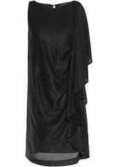 Just Cavalli Woman Draped Metallic Jersey Mini Dress Black