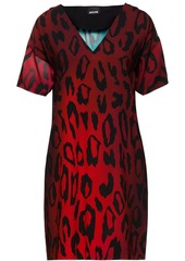 Just Cavalli Woman Leopard-print Crepe Mini Dress Animal Print