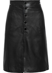 Just Cavalli Woman Monogram-trimmed Leather Skirt Black