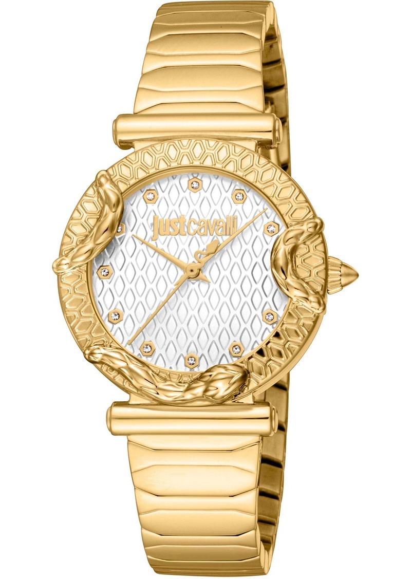 Just Cavalli Women's 32mm Gold Tone Quartz Watch JC1L234M0225
