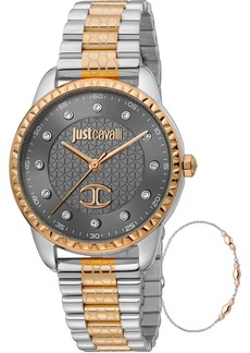 Just Cavalli Women's 34mm Gold Tone Quartz Watch JC1L176M0095