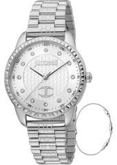 Just Cavalli Women's 34mm Silver Tone Quartz Watch JC1L176M0045