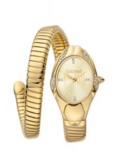 Just Cavalli Women's Glam Chic Snake Gold Dial Watch