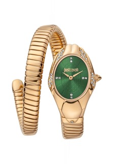 Just Cavalli Women's Glam Chic Snake Green Dial Watch