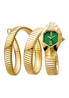 Just Cavalli Women's Glam Snake Green Dial Watch