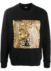 Just Cavalli leopard cut-up print sweatshirt