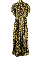 Just Cavalli leopard-print pussy bow dress