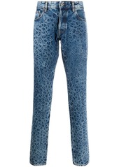 Just Cavalli leopard print straight leg jeans