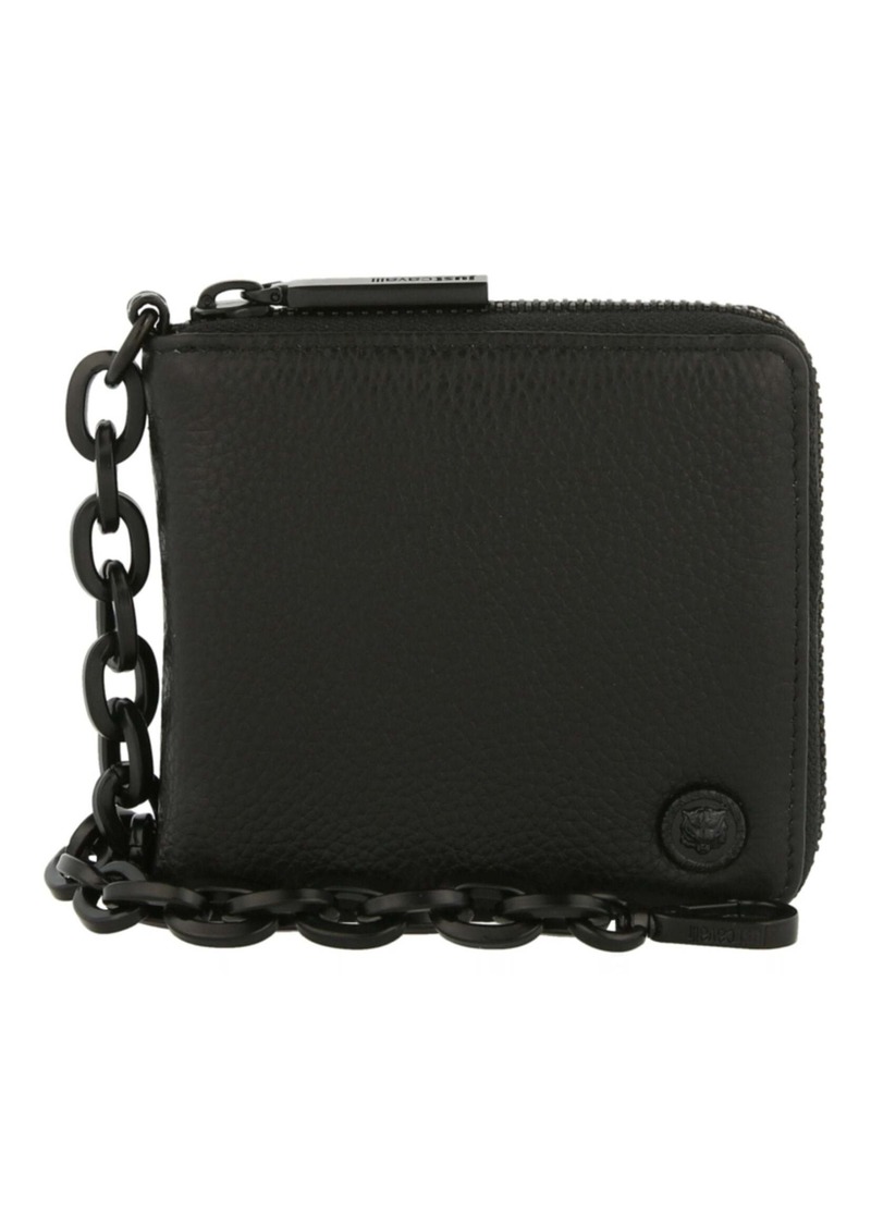 Just Cavalli Logo Plaque Wallet With Chain