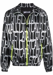 Just Cavalli logo-print funnel neck jacket