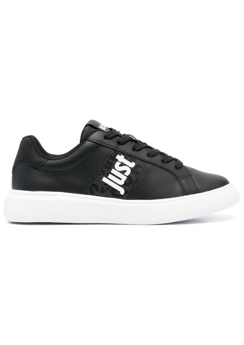 Just Cavalli logo print leather low-top sneakers