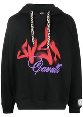 Just Cavalli logo-print pullover hoodie