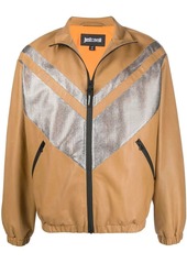 Just Cavalli metallic panel bomber jacket