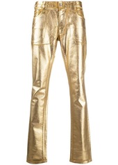 Just Cavalli metallic slim-cut trousers