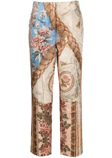 Just Cavalli mix-print cropped trousers