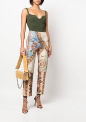 Just Cavalli mix-print cropped trousers