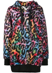 Just Cavalli oversized leopard print hoodie