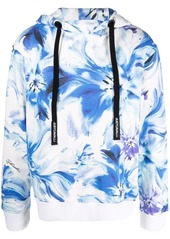 Just Cavalli painted floral-print hoodie