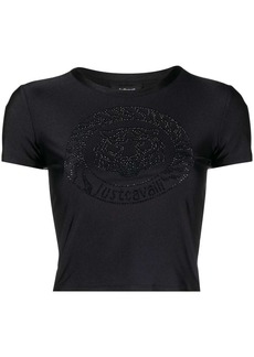 Just Cavalli rhinestone-embellished logo T-shirt