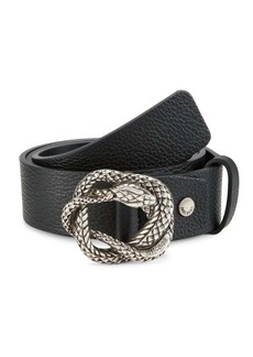 Just Cavalli Snake Leather Dress Belt