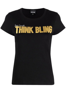 Just Cavalli Think Bling slogan-print T-shirt