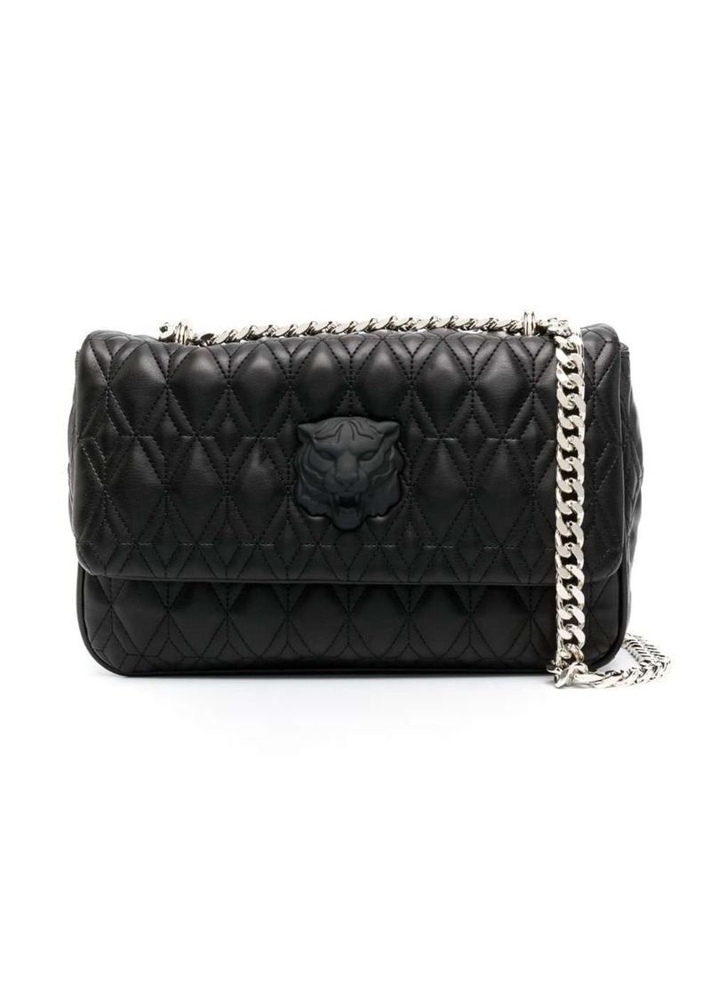 Just Cavalli tiger-plaque quilted shoulder bag