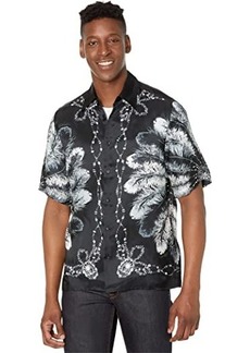 Just Cavalli Viscose Short Sleeve Shirt with "Koh Phangan" Print