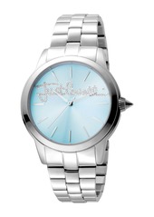 Just Cavalli Women's Logo Mohair Crystal Accented Bracelet Watch, 36mm