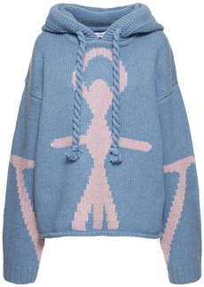 JW Anderson Anchor Jacquard Knit Chunky Hoodie