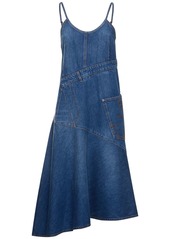 JW Anderson Asymmetric Flared Denim Midi Dress