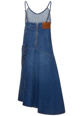 JW Anderson Asymmetric Flared Denim Midi Dress