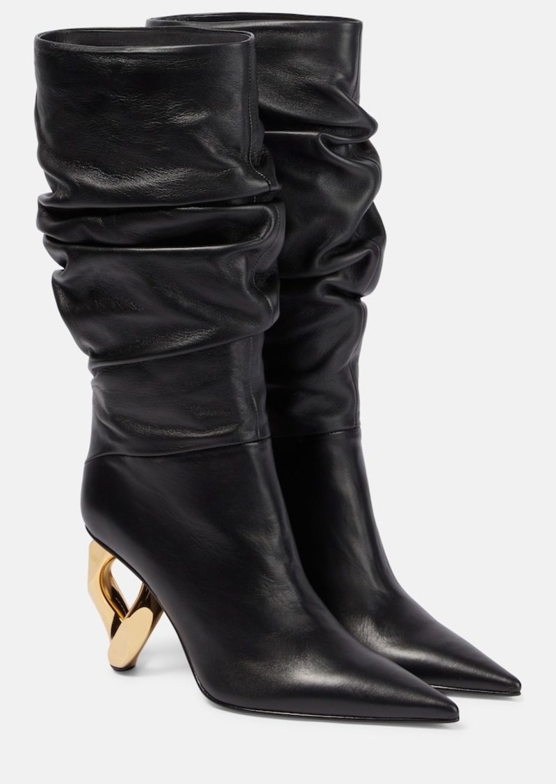 JW Anderson Chain Heel leather knee-high boots